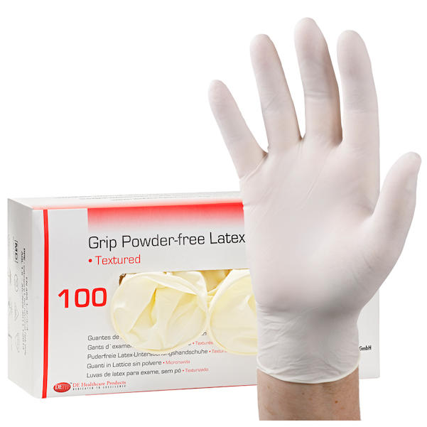 100 Stück: DE-Latex-Handschuhe, Grip texturiert