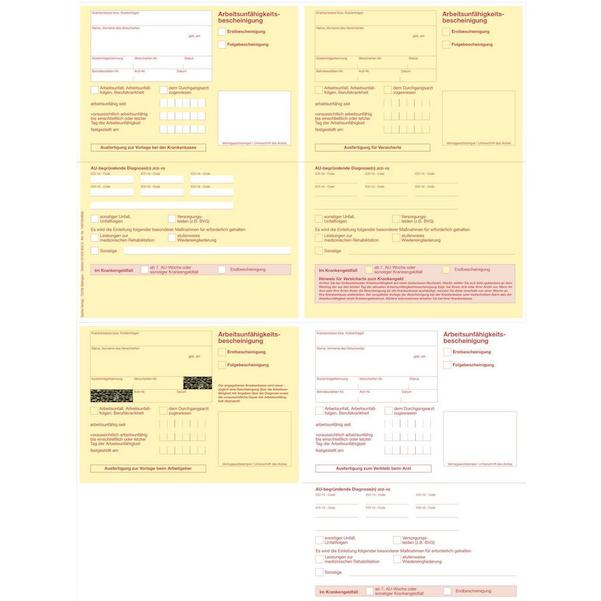 AU Bescheinigung für GKV Patienten, 50 Stück | Praxisformulare