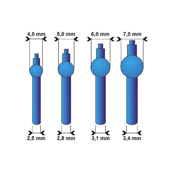 Guss-Stifte blau