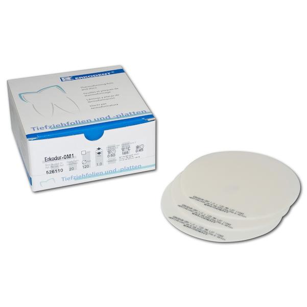 Erkodur-0M1 zahnfarben, mit Isolierfolie, Ø 120 mm (rund)