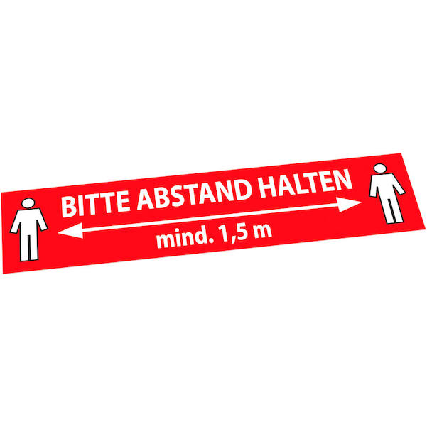 Bodenaufkleber Abstand halten 60 x 15 cm