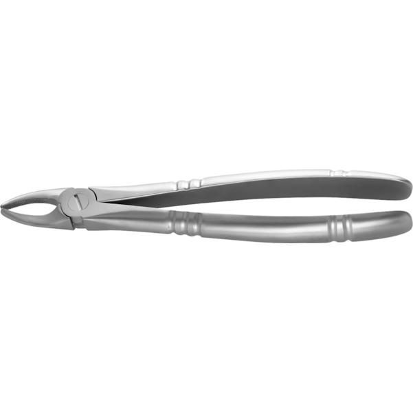 Extraktionszange mit Haftprofil für obere Schneidezähne und Eckzähne, ergonomisch