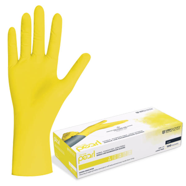 100 Stück: Unigloves Yellow Pearl Nitril