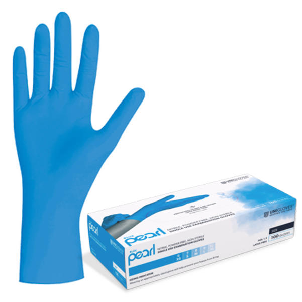 100 Stück: Unigloves Blue Pearl Nitril