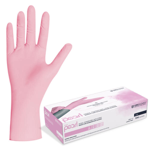 100 Stück: Unigloves Pink Pearl Nitril