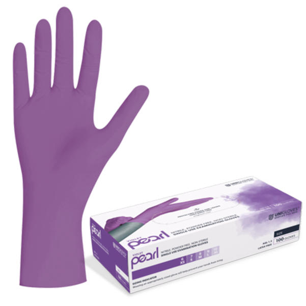 100 Stück: Unigloves Violet Pearl Nitril